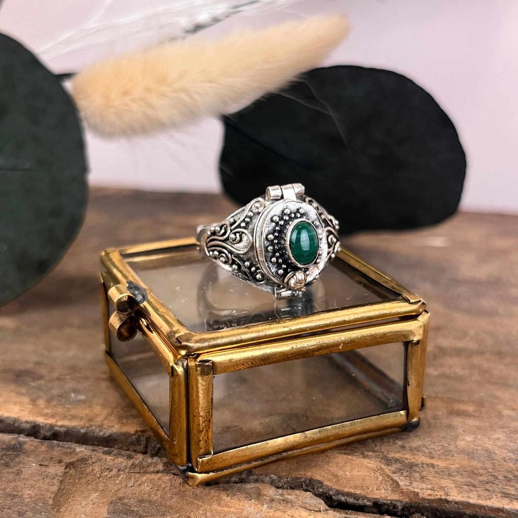 Bague Argent 925 - Malachite [3334]