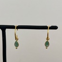 Boucles d'oreilles 'Baeus' - Plaqué Or - Aventurine - Muja Juma