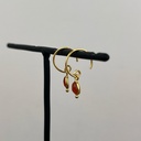 Boucles d'oreilles 'Baeus' - Plaqué Or - Agate rouge - Muja Juma