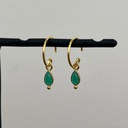 Boucles d'oreilles 'Baeus' - Plaqué Or - Agate verte - Muja Juma