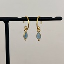 Boucles d'oreilles 'Baeus' - Plaqué Or - Calcédoine - Muja Juma