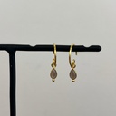 Boucles d'oreilles 'Baeus' - Plaqué Or - Quartz fumé - Muja Juma