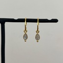 Boucles d'oreilles 'Baeus' - Plaqué Or - Labradorite - Muja Juma