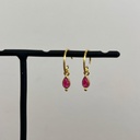 Boucles d'oreilles 'Baeus' - Plaqué Or - Ruby - Muja Juma