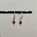 Boucles d'oreilles 'Baeus' - Plaqué Or - Garnet - Muja Juma
