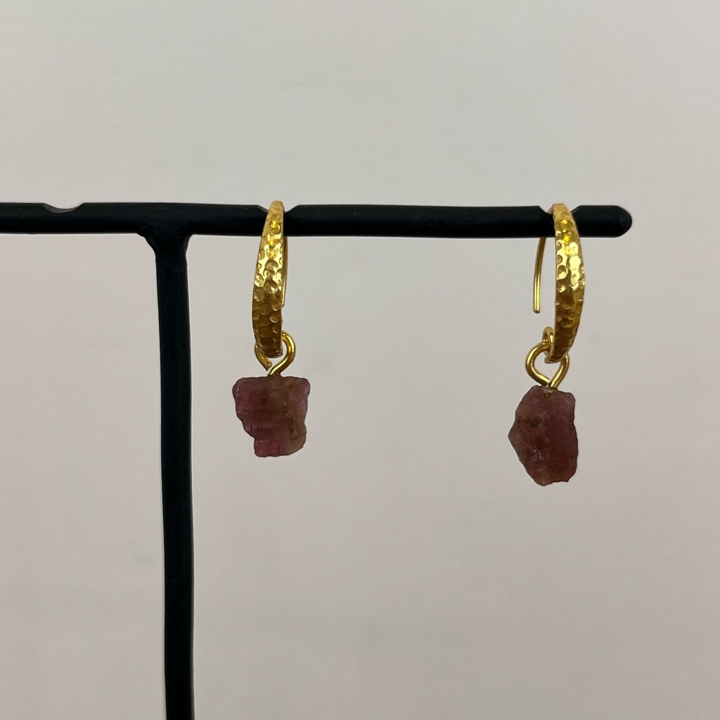 Boucles d'oreilles - Plaqué Or - Ruby - Muja Juma