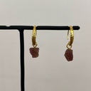 Boucles d'oreilles - Plaqué Or - Ruby - Muja Juma