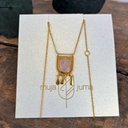 Collier 'Coccinelle' - Plaqué Or - Quartz rose - Muja Juma