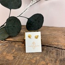 Boucles d'oreilles 'Coccinelle' - Plaqué Or - Labradorite - Muja Juma
