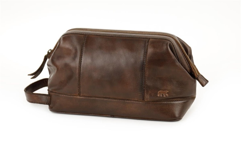 [BEAR-CL44126-BROWN] Trousse 'Olivier' Brun - Cuir - Bear Design