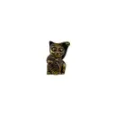 Chat Chanceux Bronze - Noir & Or - 6 x 3,5 x 3,5 cm