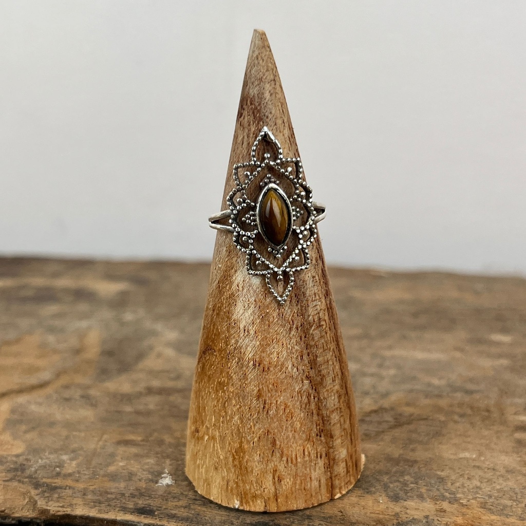Bague Argent 925 - Œil de Tigre [3369]
