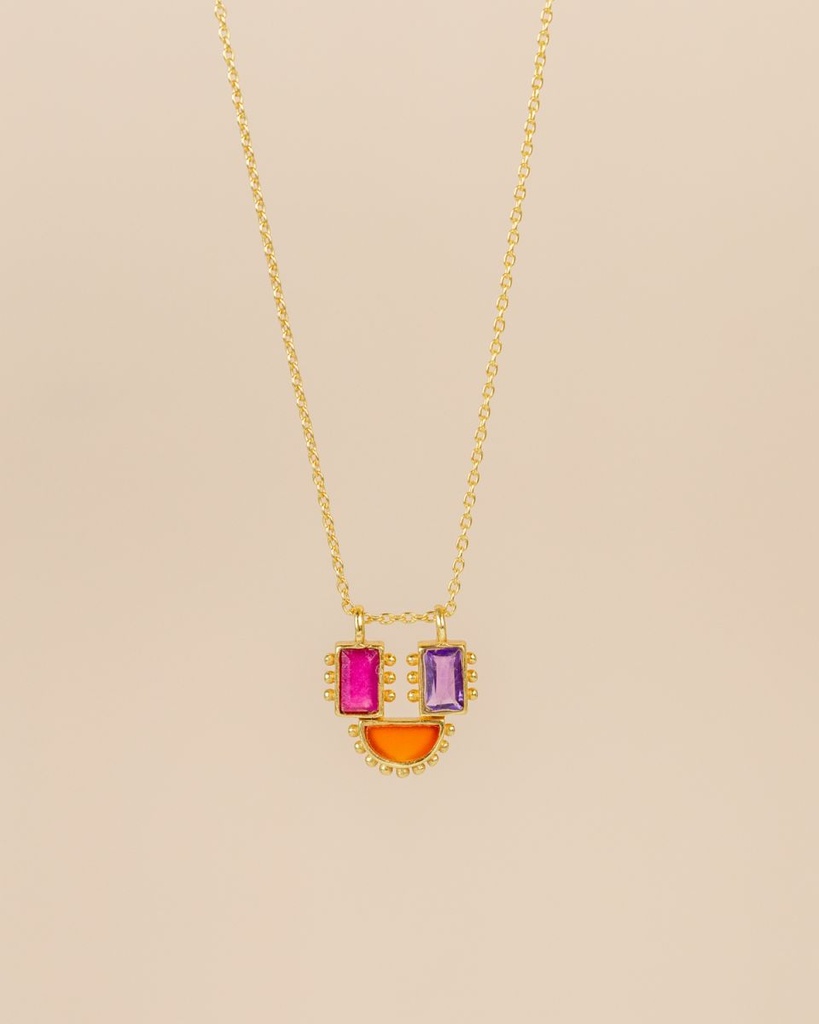 Collier 'Carina' - Plaqué Or - Rubis - Muja Juma