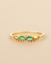 Bague 'Millipede' - Plaqué Or - Agate Verte - Muja Juma