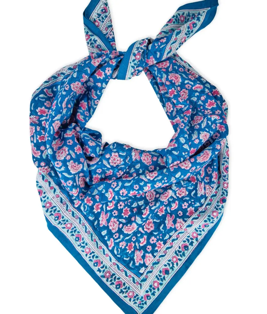 [BIND-FL_EDE_AQU] Foulard 'Edel Aqua' – Bindi Atelier