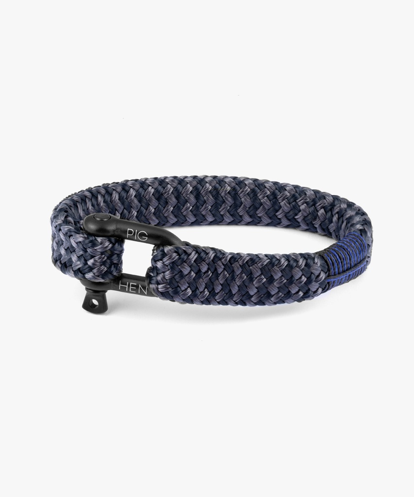 [PIG-P21-263822-SM] Bracelet 'Gorgeous George – Navy – Slate Gray | Black' – S/M – Pig & Hen