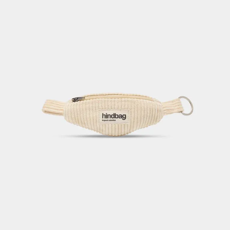 [HIND-7HINDCOME_VEL_CR] Porte-clés 'Côme' – Velours crème – Hindbag