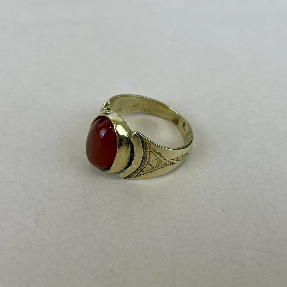 Bague Laiton – Cornaline [3470]