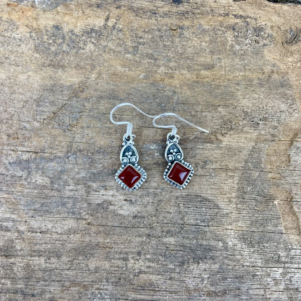 Boucles d'oreilles – Argent 925 – Cornaline [2043]