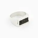 Bague 'Nour' – Argent & ébène – Ombre Claire