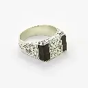 Bague 'Baptiste' – Argent & ébène – Ombre Claire