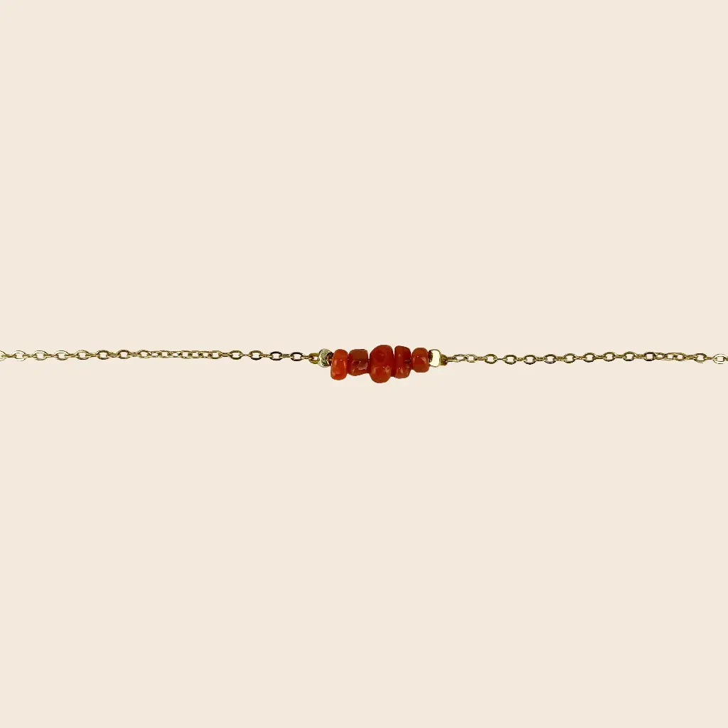 [GAR-RIVA-BR-02] Bracelet 'Riva' – Chaine acier & laiton doré 2µ – By Garance