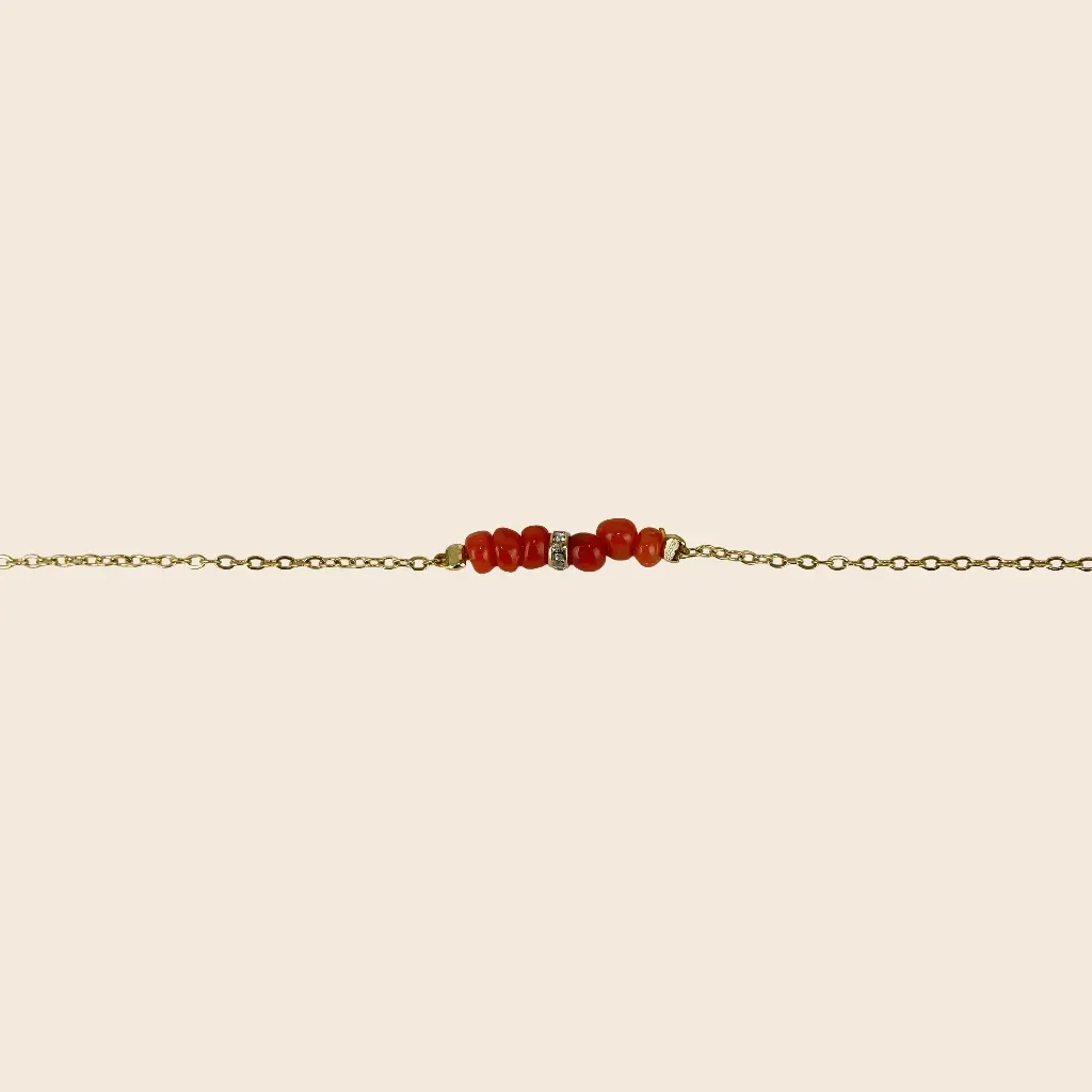 [GAR-RIVA-BR-03] Bracelet 'Riva' – Chaine acier & laiton doré 2µ – By Garance