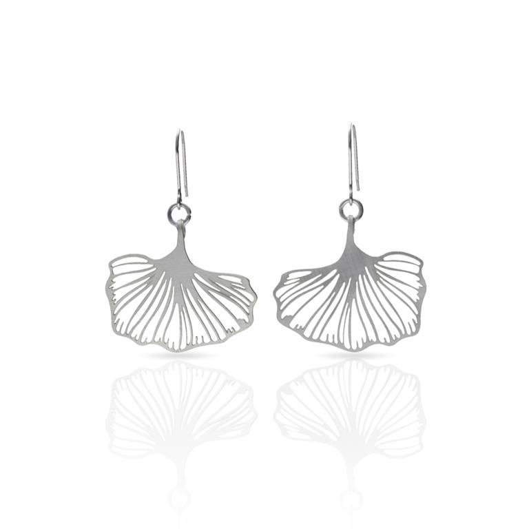 [RAS-3053003] Boucles d'oreilles 'Gingko Biloba' – Laiton plaqué argent – RAS
