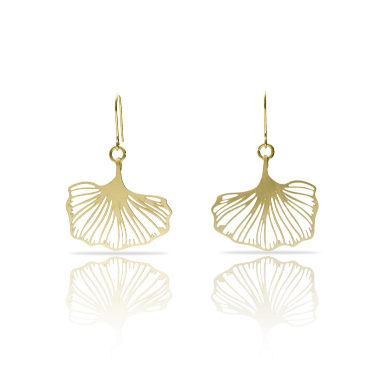 [RAS-3053011] Boucles d'oreilles 'Gingko Biloba' – Laiton plaqué or – RAS