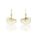 Boucles d'oreilles 'Gingko Biloba' – Laiton plaqué or – RAS