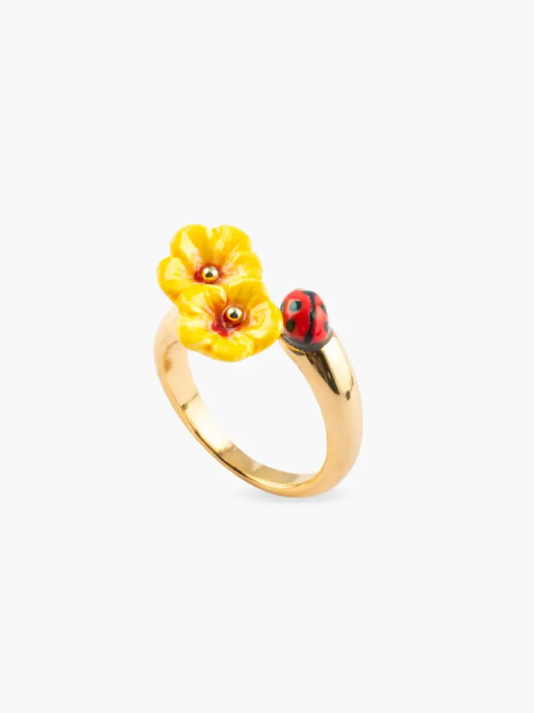 Bague 'Hibiscus et Coccinelle' – Nach