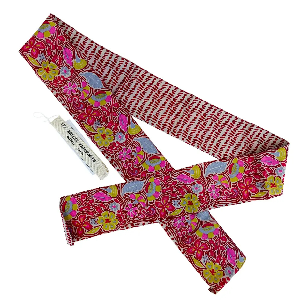 Bandeau 'Jardin Anglais' – Bordeaux – Soie – Les Belle Vagabondes