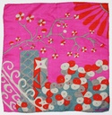 Mini foulard 'Sakura' – Fuchsia – Soie – Les Belle Vagabondes