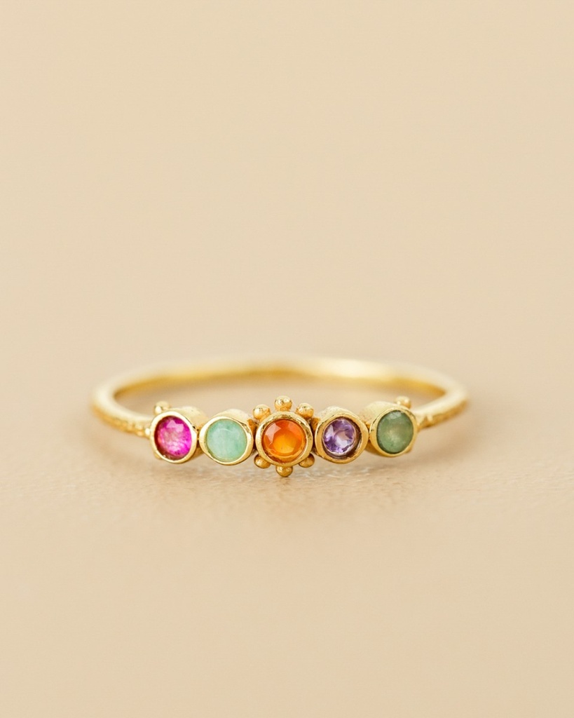 Bague 'Caterpillar' – Plaqué Or – Améthyste – Muja Juma