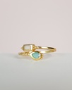 Bague 'Farah' – Plaqué Or – Amazonite – Muja Juma