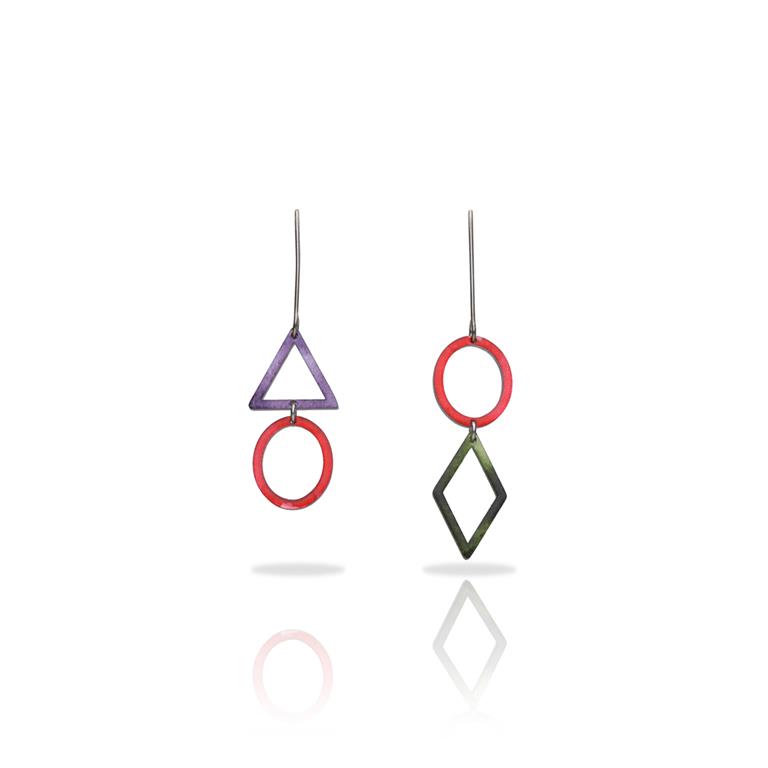 [RAS-3117006] Boucles d'oreilles dépareillées 'Eira Duo Flow' – Laiton plaqué argent – RAS