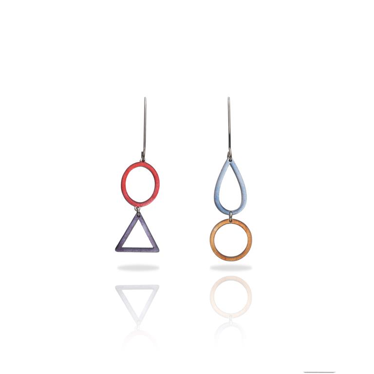 [RAS-3117008] Boucles d'oreilles dépareillées 'Eira Duo Twist' – Laiton plaqué argent – RAS