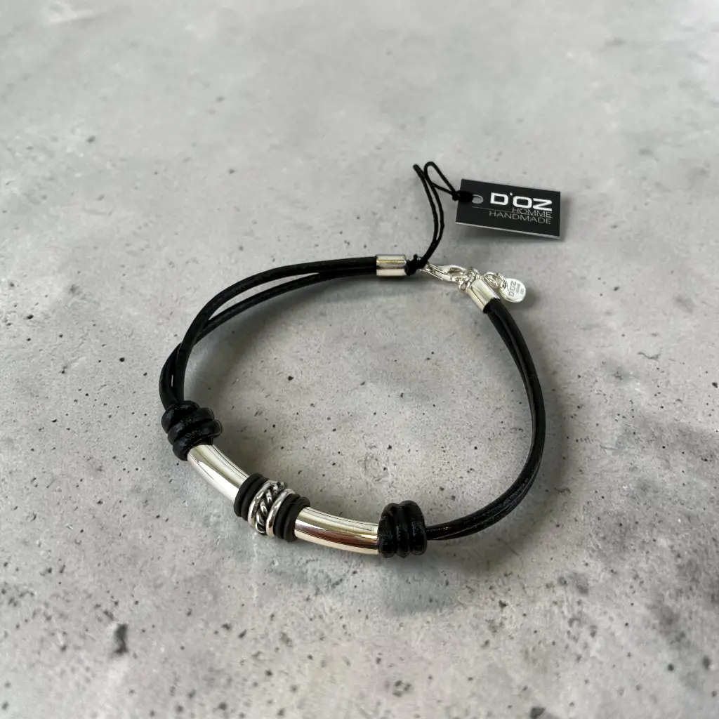 Bracelet – Cuir & argent 925 – D'Oz Homme