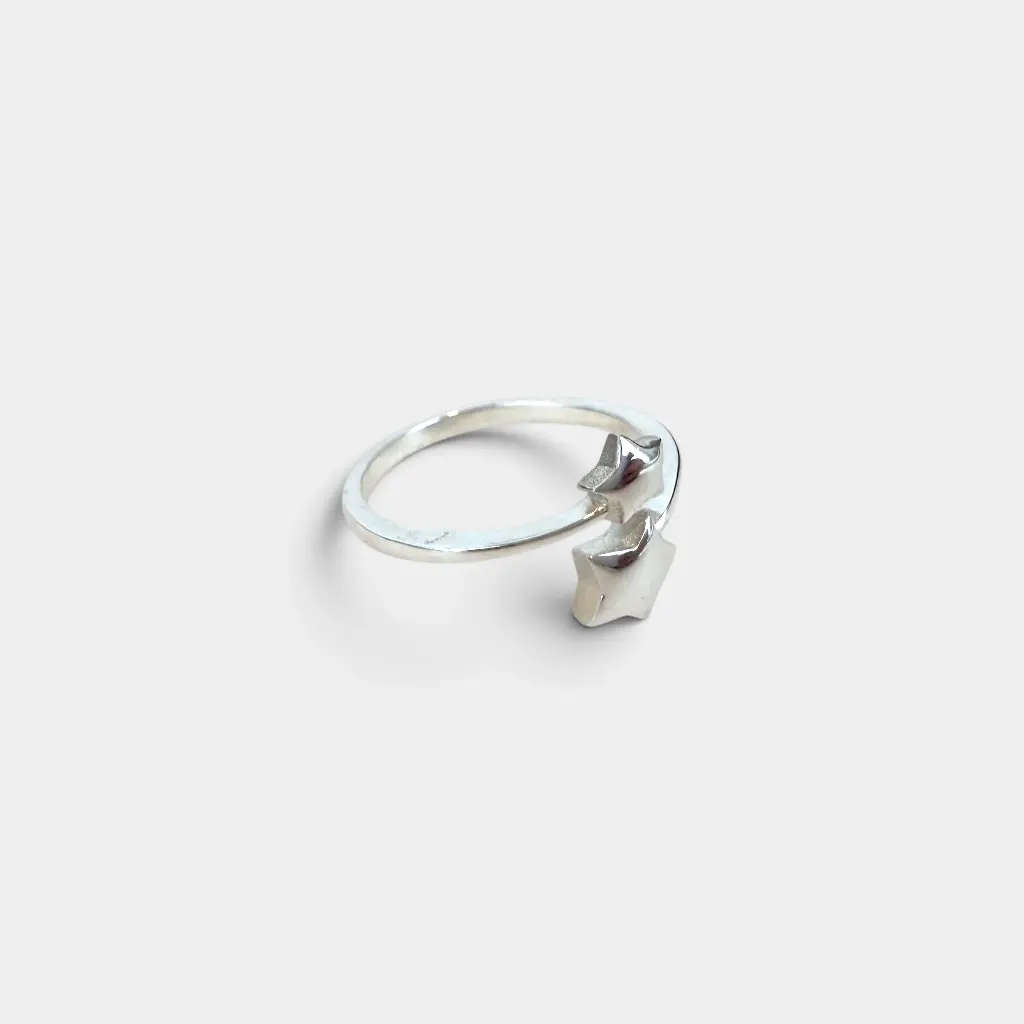 Bague 'Étoiles' – Argent 925 – Taille 55 ajustable [3602]
