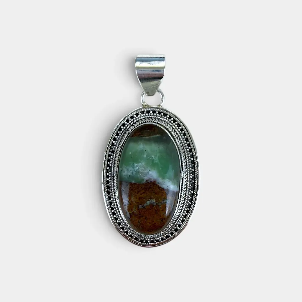[PEAR-0680] Pendentif – Argent 925 – Chrysoprase [0680]