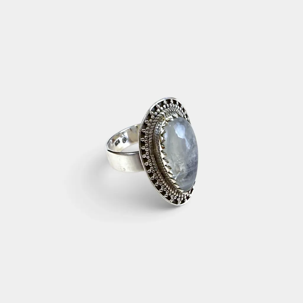 [BAAR-3652-54] Bague – Argent 925 – Pierre de Lune – Taille 54 [3652]