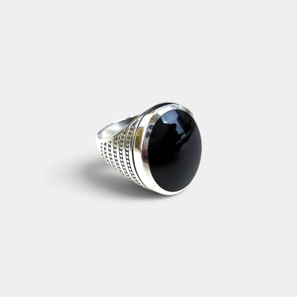 [BAAR-3653-69] Bague – Argent 925 – Onyx [3653]