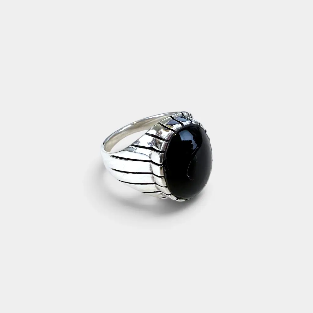 Bague – Argent 925 – Onyx [3654]