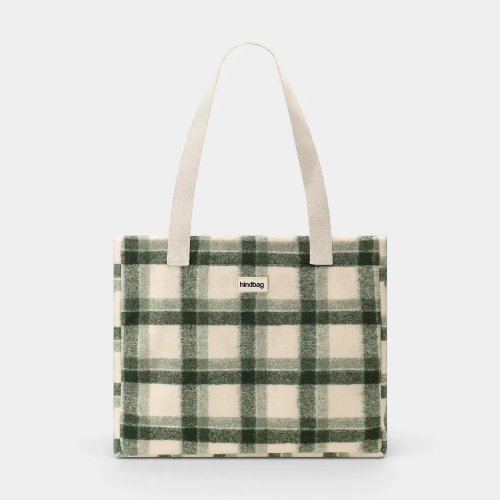 [HIND-7HINDCLAUDE_TARTAN_VERT_EB] Sac cabas 'Claude' – Tartan vert  – Hindbag