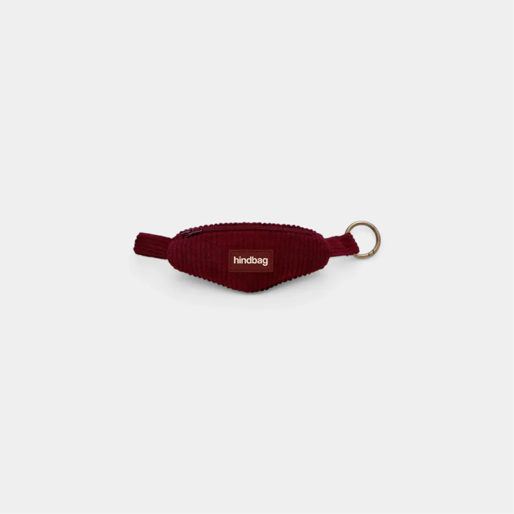 [HIND-7HINDCOME2_VEL_BDX_ETST] Porte-clés 'Côme' – Velours bordeaux – Hindbag