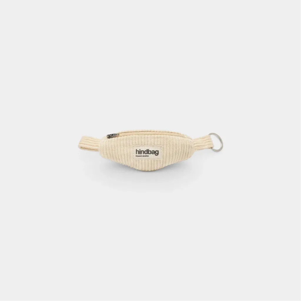 [HIND-7HINDCOME2_VEL_CR_EB] Porte-clés 'Côme' – Velours crème – Hindbag
