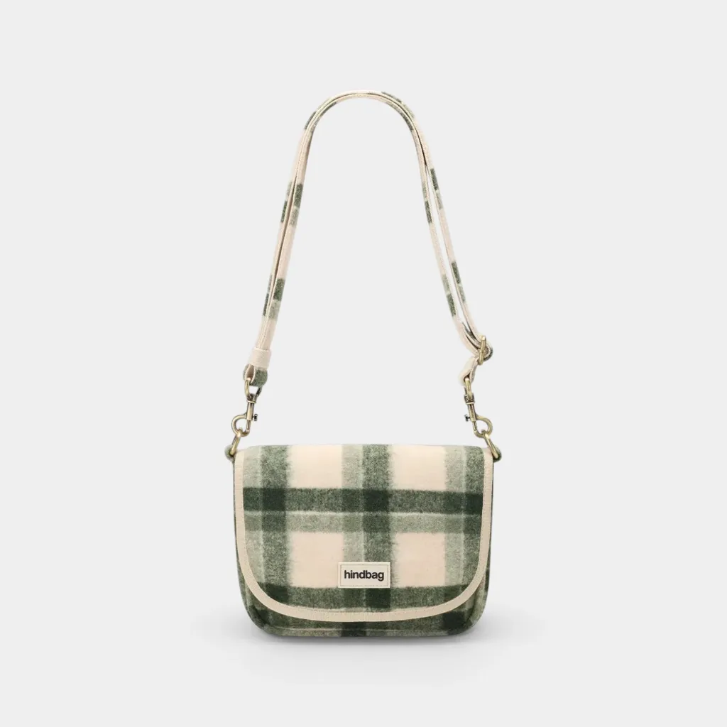 [HIND-7HINDMARGAULT_TARTAN_VERT_EB] Sac à main 'Margault' – Tartan vert  – Hindbag