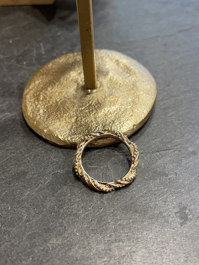 Bague Bingo Collection 2 Fils Torsade Plaqué Or - By Johanne