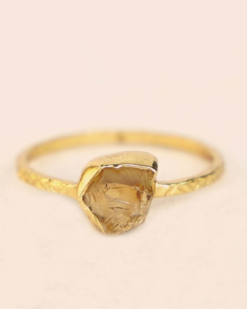 NOVEMBRE Argent Plaqué Or & Citrine (52) [Bague]