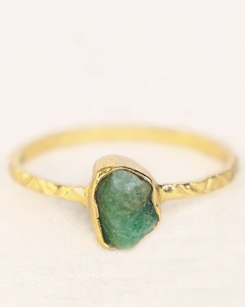 MAI Argent Plaqué Or & Emeraude (52) [Bague]